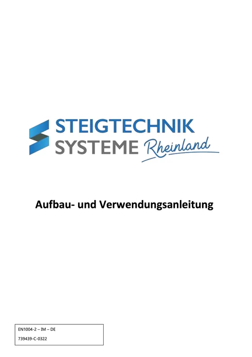 Titelseite der Aufbau- und Verwendungsanleitung